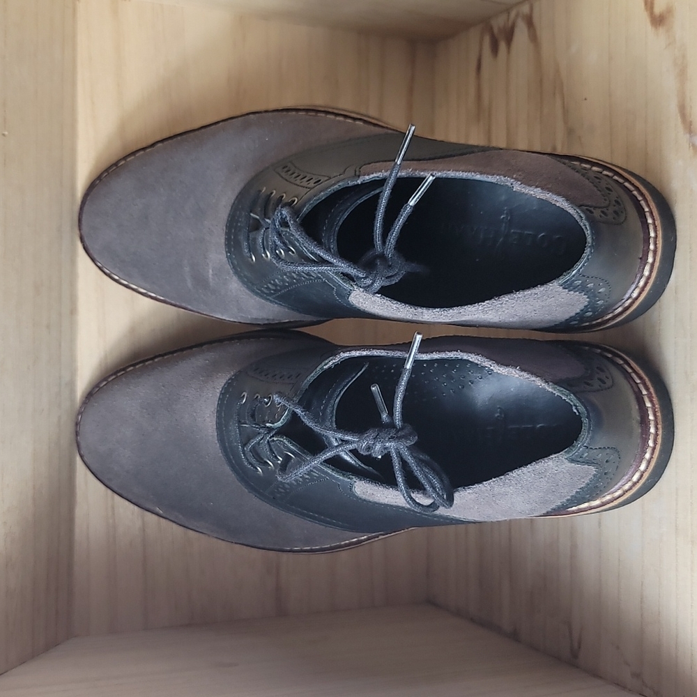 Cole Haan Mens Gray Oxford Shoes - Picture 7 of 10